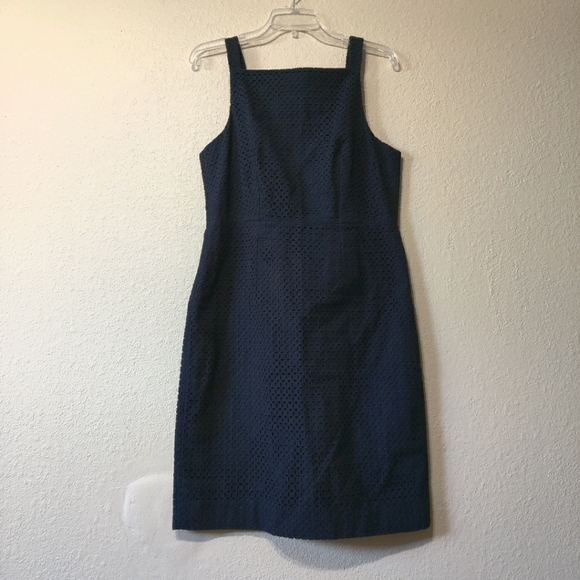 J. Crew Black Label Blue Sleeveless Shift Dress